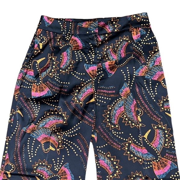 NWT House of Harlow 1960 Black Toucan Printed Satin High Waist Pants - 6 - Picture 3 of 11